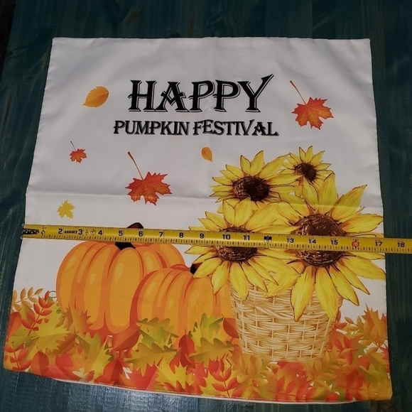 New Happy Pumpkin Fall Pillow Cover - Picture 3 of 4